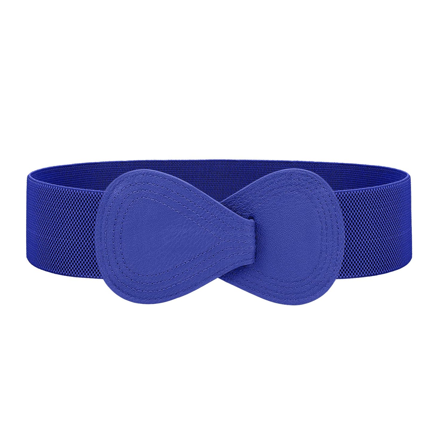 HOTWHIPPY Women Wide Elastic Belt Ladies Stretch Dress Belt Fashion Waistband with 8-shaped Interlock Leather Buckle