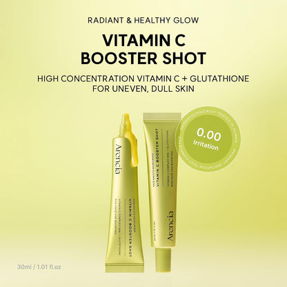 HOTArencia Vitamin C Booster Shot Serum with Glutathione, Niacinamide and Vitamin E for Dark Spot Care, Fine Lines & Wrinkles, Glass Skin, Korean Skincare 30ml/1.01 fl.oz