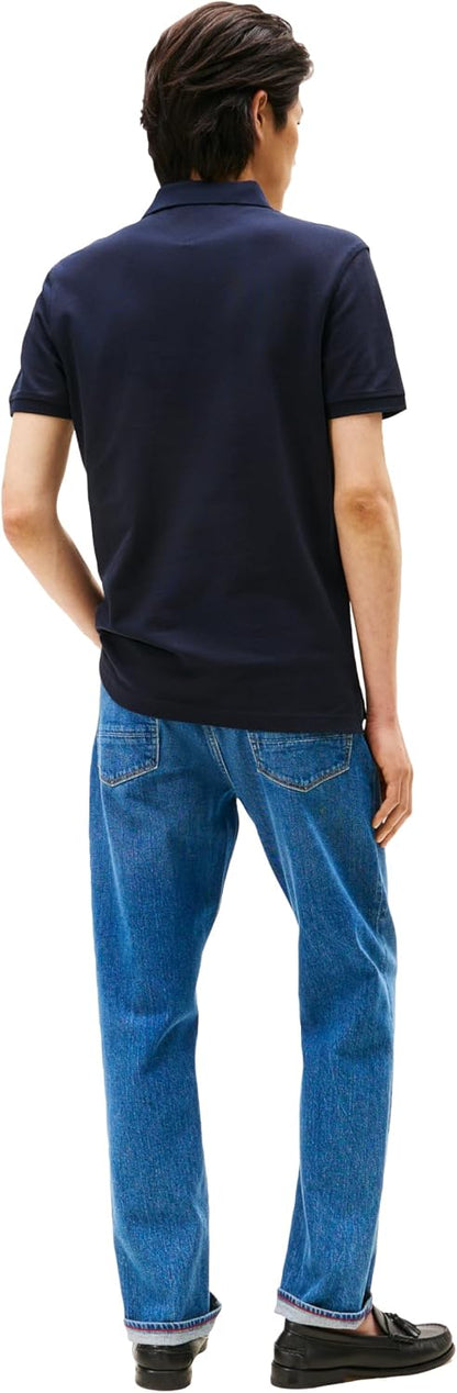 HOTTommy Hilfiger Men's Short Sleeve Polo Shirts in Slim Fit with Stretch and Organic Pique Cotton
