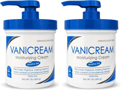 HOTVanicream Moisturizing Cream with Pump Dispenser, 16 Oz, Formulated without Common Irritants for Sensitive Skin, Body & Face Moisturizer, Restores Moisture & Soothes Irritated, Itchy Areas