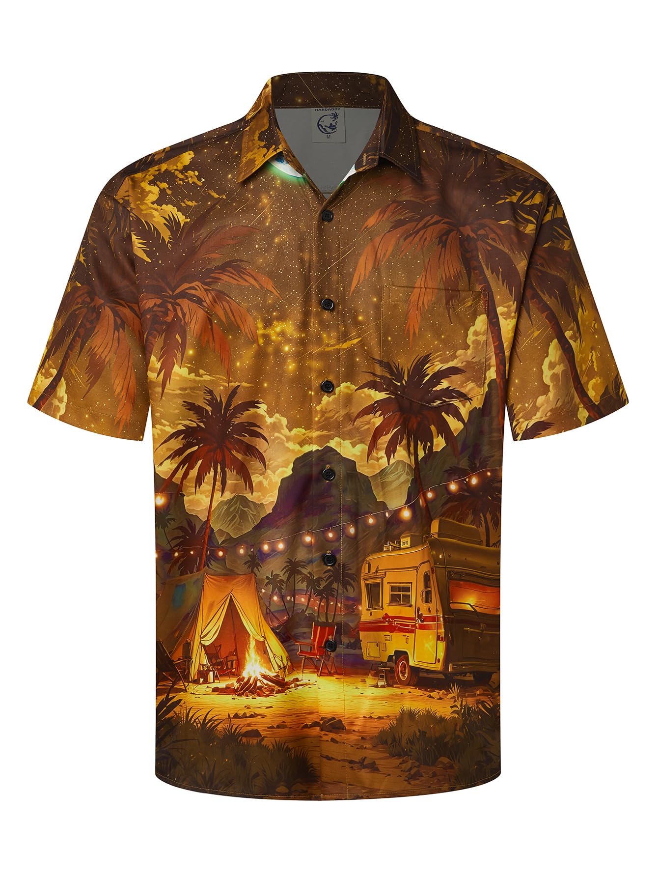 HOTHardaddy Men's Hawaiian Shirt Short Sleeves Coconut Printed Button Down Summer Beach Casual Shirts
