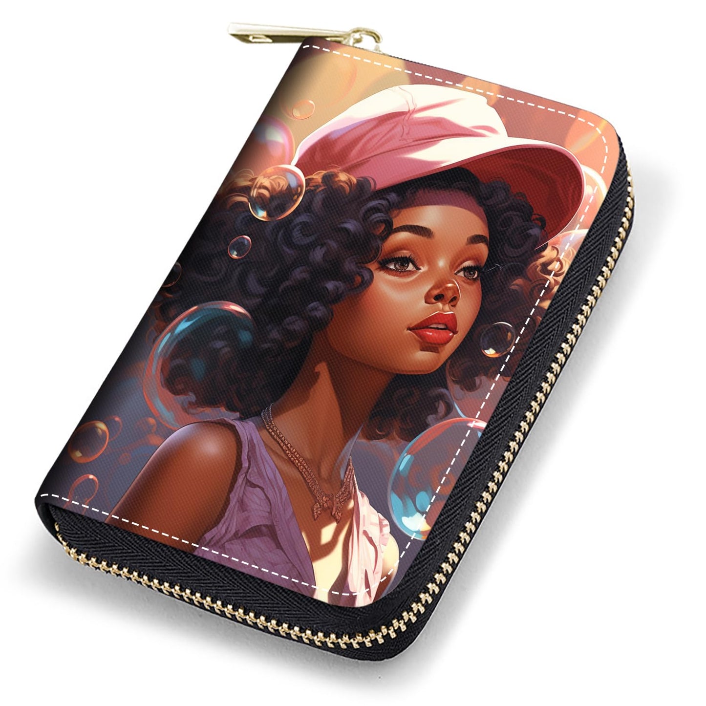 HOTCredit Card Holder Wallets for Women, RFID Blocking Small Leather Card Case Wallet with Zipper Accordion Wallets, Floral Quote Bible Verse Psalm 46:10