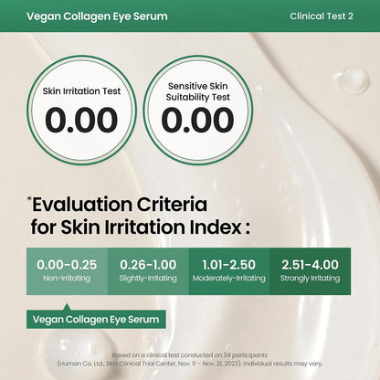 HOTAXIS-Y Vegan Collagen Eye Serum - K Beauty Triple Hyaluronic Acid & Peptide Collagen Serum Improve Skin Elasticity, Reduce Fine Lines & Dark Circles - Vegan Korean Skin Care Eye Cream (0.33 fl. oz.)