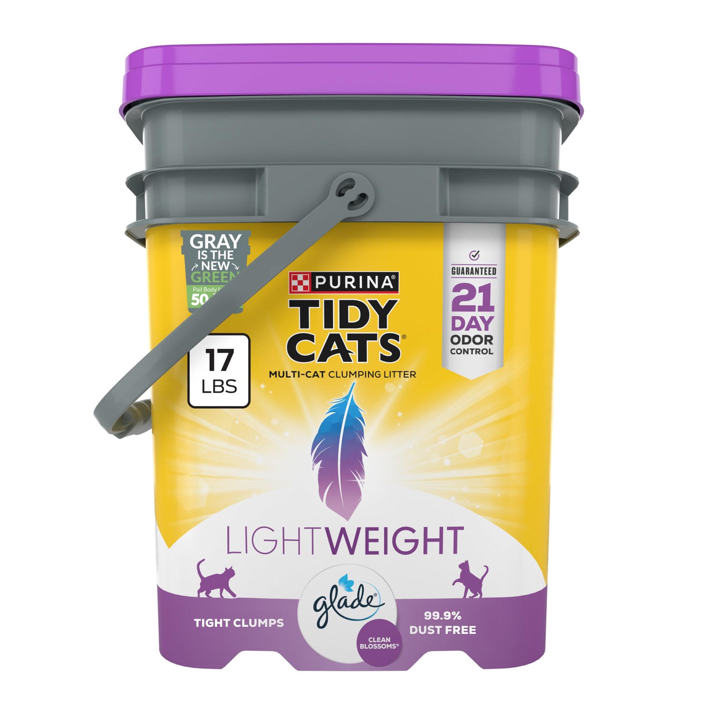 HOTPurina Tidy Cats LightWeight 4-In-1 Strength Multi-Cat, Odor control, Clumping, 99.9 Percent Dust Free Cat Litter - 17 lb. Box
