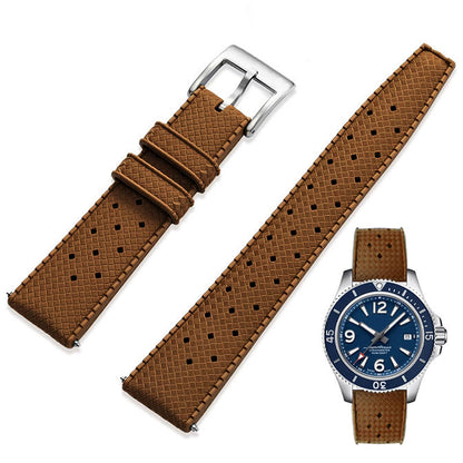 HOTFKM Rubber Watch Strap Quick Release Tropical Style Fluororubber 18mm 19mm 20mm 21mm 22mm Soft Breathable Durable FKM Rubber Watch Band Universal Replacement Band Strap for Men Women