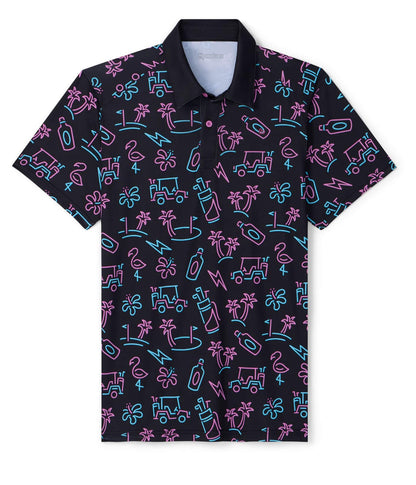 HOTTipsy Elves Men’s Golf Polo Shirt - Moisture Wicking, Stretch Fabric, Athletic Fit - Performance Polo
