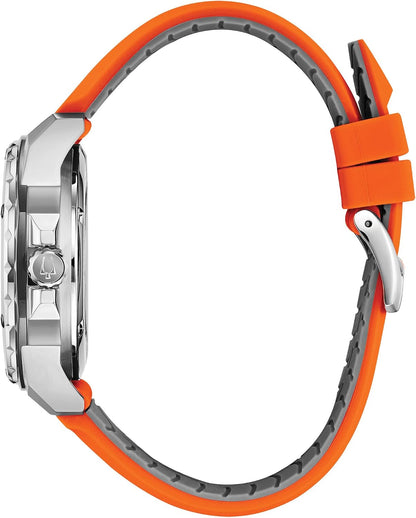 HOTBulova Men's Marine Star 'Series A' Automatic Watch with Orange Silicone Strap Style: 98A226