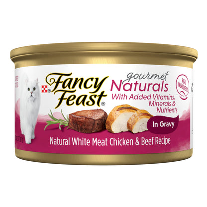 HOTPurina Fancy Feast Chicken and Beef Classic Pate Collection Grain Free Wet Cat Food Variety Pack - (Pack of 24) 3 Oz. Pull-Top Cans
