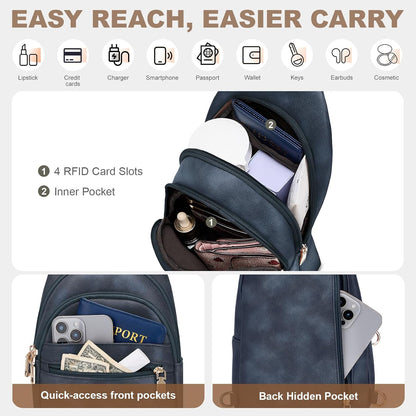 HOTSYTRAH Anti Theft Crossbody Bags for Women, RFID Sling Bag Travel Purse, RFID Cross Body Purses Chest Bag for Travel
