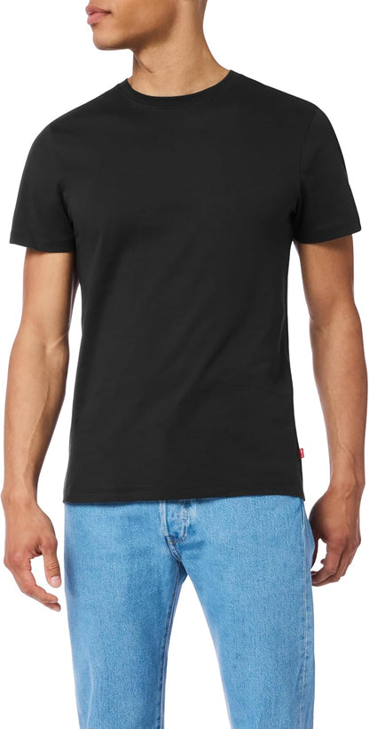 HOTLevi's Men's 4-Pack Basic Crew Neck T-Shirt, Soft Cotton, Tag-Free, Breathable Comfort