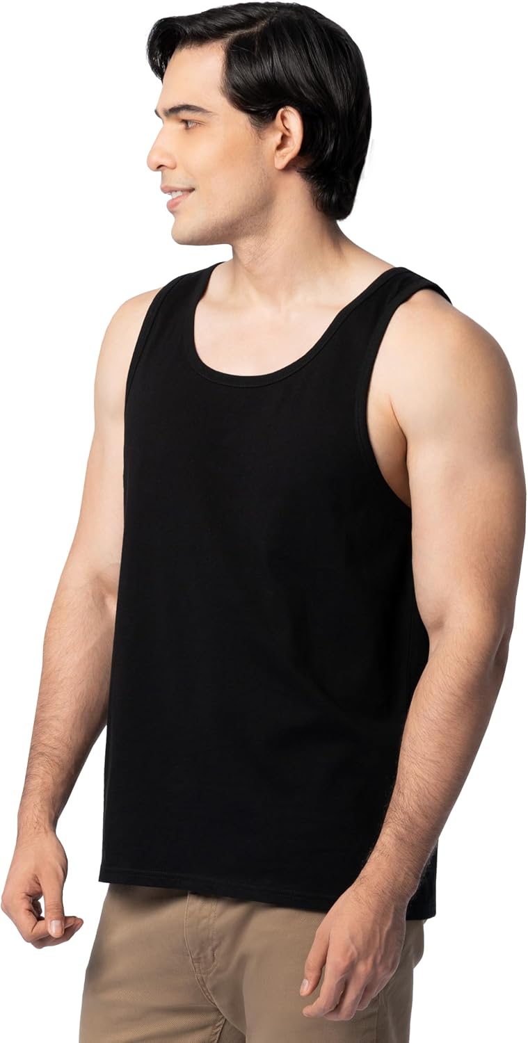 HOTFruit of the Loom Men's Eversoft Cotton Sleeveless T Shirts, Breathable & Moisture Wicking with Odor Control, Sizes S-4X