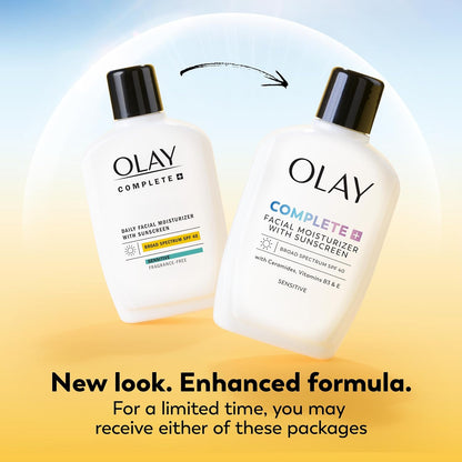 HOTOlay Complete+ Face Moisturizer with Sunscreen SPF 40, For Sensitive Skin, Broad Spectrum Sun Protection, Fragrence-Free - No White Cast on All Tones, Nourishes Moisture Barrier - Ceramides, 6 Oz