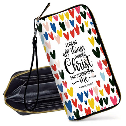 HOTRFID Blocking Wristlet Wallet for Women, Slim PU Leather Clutch Purse with Zipper, Small Credit Card Holder with Wrist Strap, Travel Zip Wallet for Ladies,Colorful alien UFO