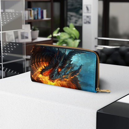 HOTWomens Wallet,RFID Blocking Large Capacity Clutch,Zip Around Leather Purse with 8 Card Slots,Bill Compartments Coin Pocket - Dragon