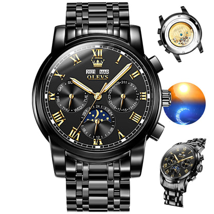 HOTOLEVS Watches for Men Dress Watch Chronograph Luxury Stainless Steel Big Face Men Watches Multi-Function Easy to Read Diamond Roman Numerals Business Wristwatch Reloj para Hombre