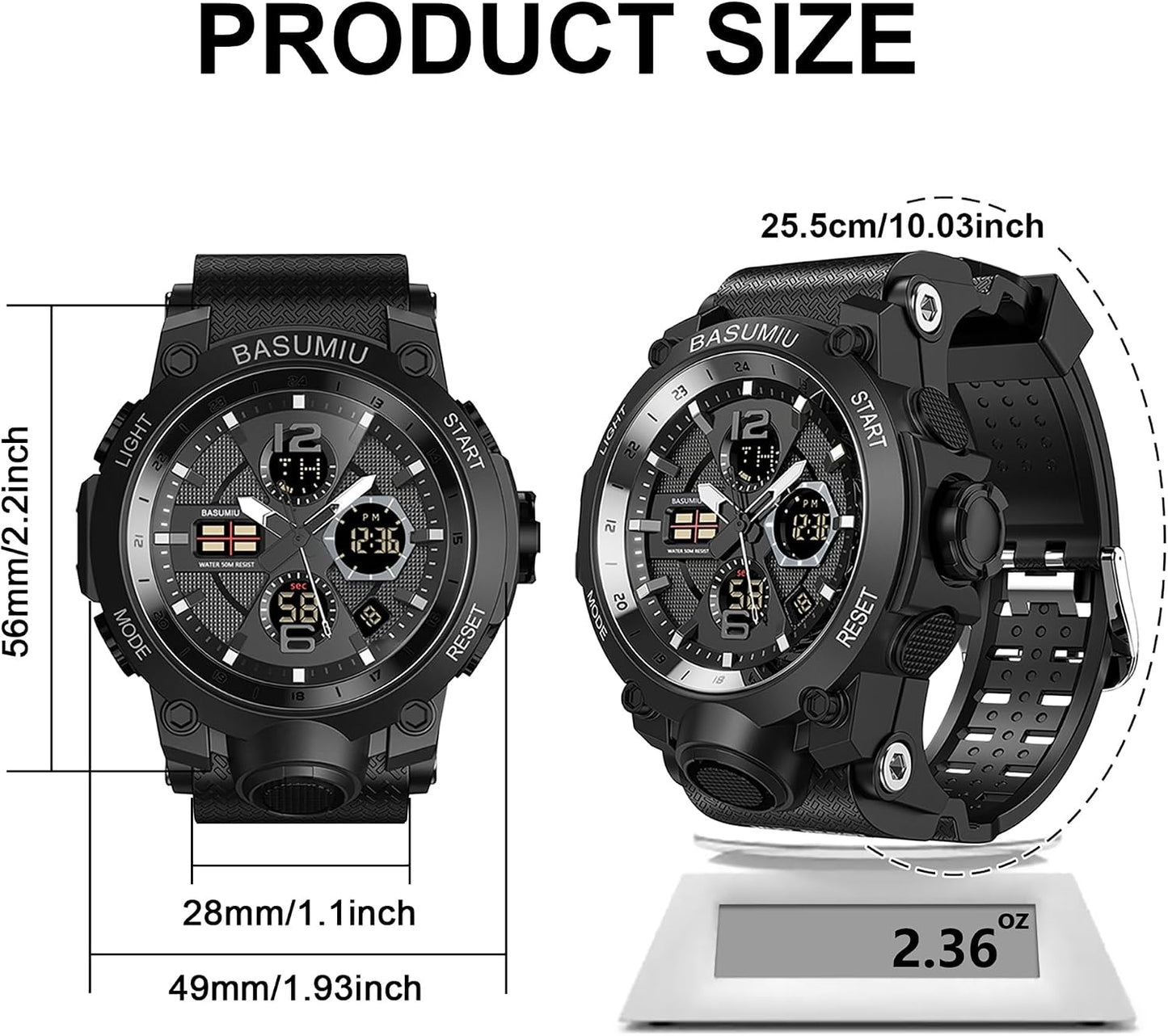 HOTGold Military Dive Tactical Digital Man Watches for Men Nice Luxury Waterproof Diver Mens Watches Work Black Sports