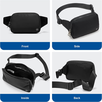 HOTPander Belt Bag Large 2L, Nylon Fanny Pack Purse for Women and Men with Adjustable Strap