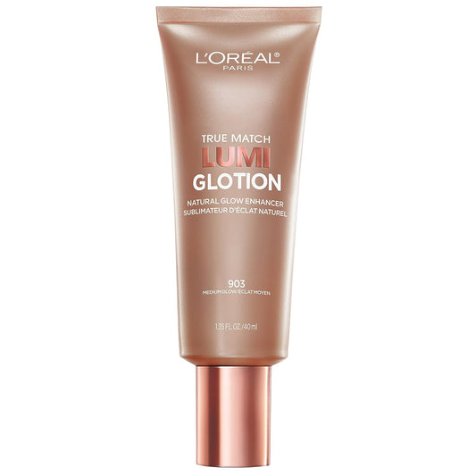 HOTL'Oreal Paris Makeup True Match Lumi Glotion, Natural Glow Enhancer, Illuminator Highlighter, Bronzing Drops For a Sun-Kissed Glow, 903 Medium