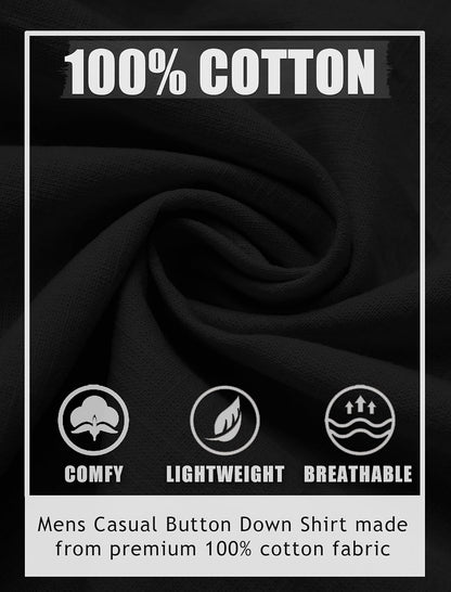 HOTCOOFANDY Men's Casual Button Down Shirts Long Sleeve Cotton Beach Wedding Shirt Summer Linen Shirt for Men