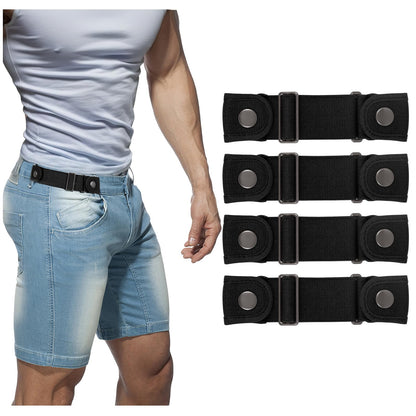 HOTBELTROAD No Buckle Belts for Men Women Side Belt without Buckle Elastic Stretch Adjustable Invisible Belt