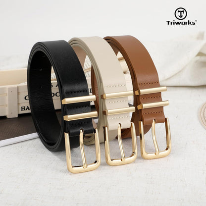 HOTTRIWORKS 3 Pack Women Belts For Jeans Pants Dresses Ladies Leather Waist Belts