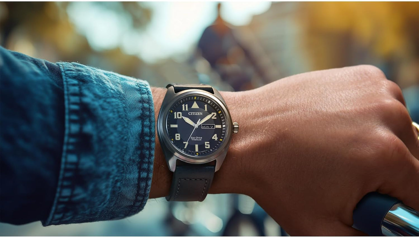 HOTCitizen Men's Eco-Drive Weekender Garrison Field Watch in Super Titanium