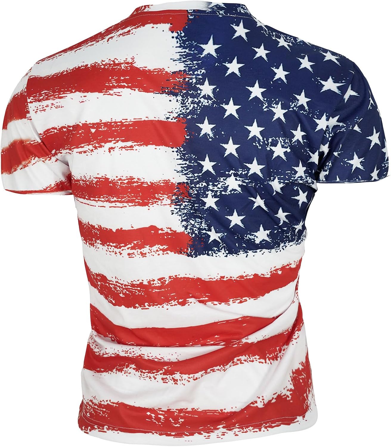 HOTMen's Short Sleeve Patriotic American Design with Eagle and Flag Premium T-Shirt