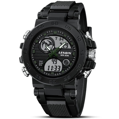 HOTLN LENQIN Mens Watches Digital Military Watch for Men Stopwatch Army Survival Tactical Sports Outdoor Big Face Waterproof Men's Wrist Watches with LED Backlight/Timer/Alarm/Date