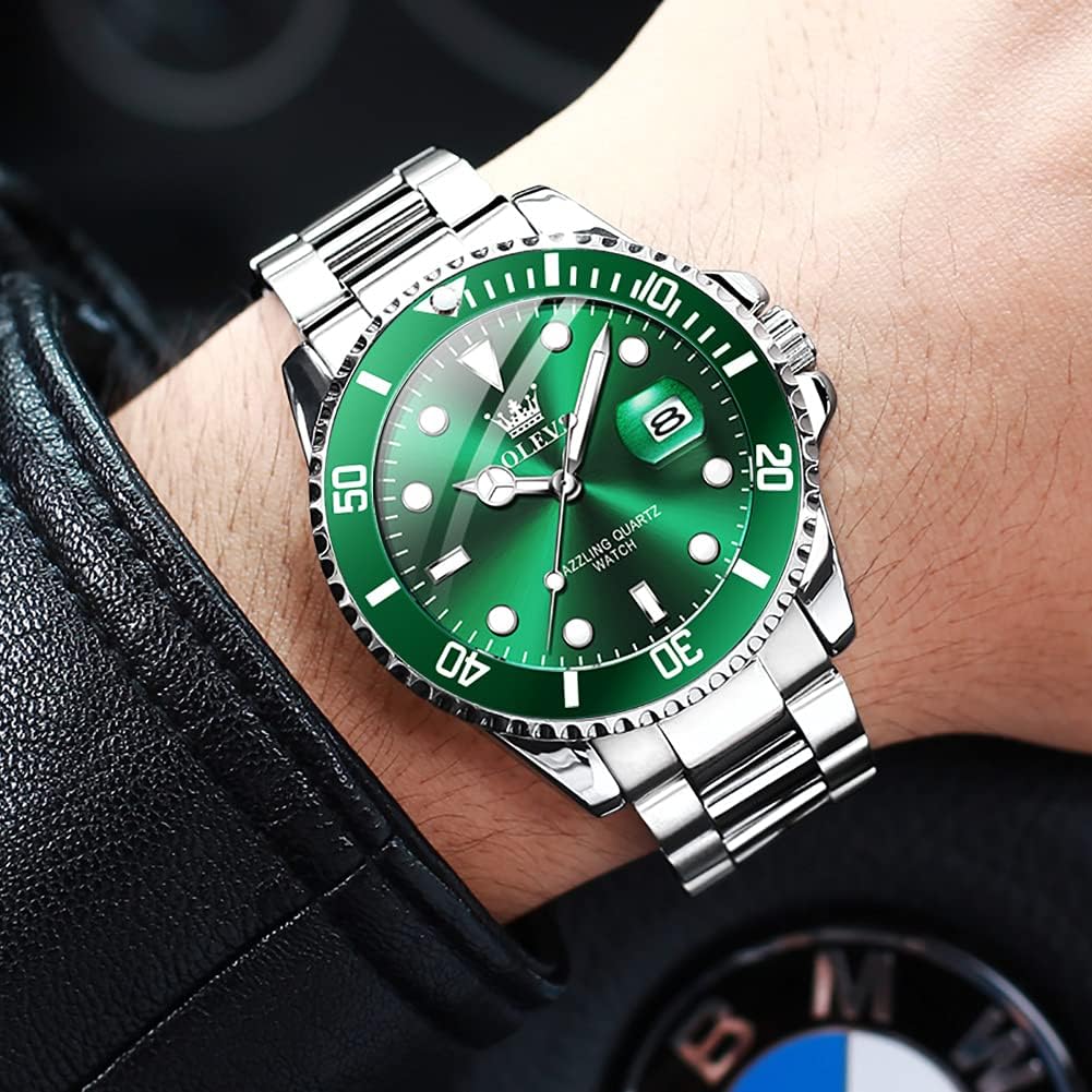 HOTOLEVS Luxury Watches for Men Big Stainless Steel Waterproof Analog Quartz