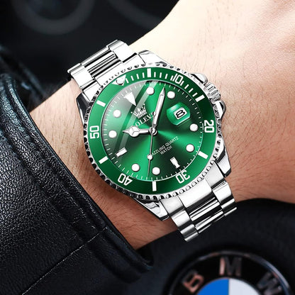 HOTOLEVS Luxury Watches for Men Big Stainless Steel Waterproof Analog Quartz