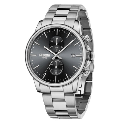 HOTNIBOSI Men Watches Analog Quartz Stainless Steel Black Watches for Men Waterproof Business Classic Watch with Day and Date Display Wrist Watch for Work and Casual Wear