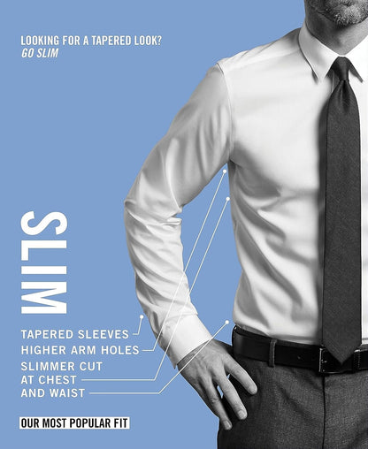 HOTKenneth Cole Unlisted Men's Slim Fit Solid Dress Shirt - Amazon Exclusive