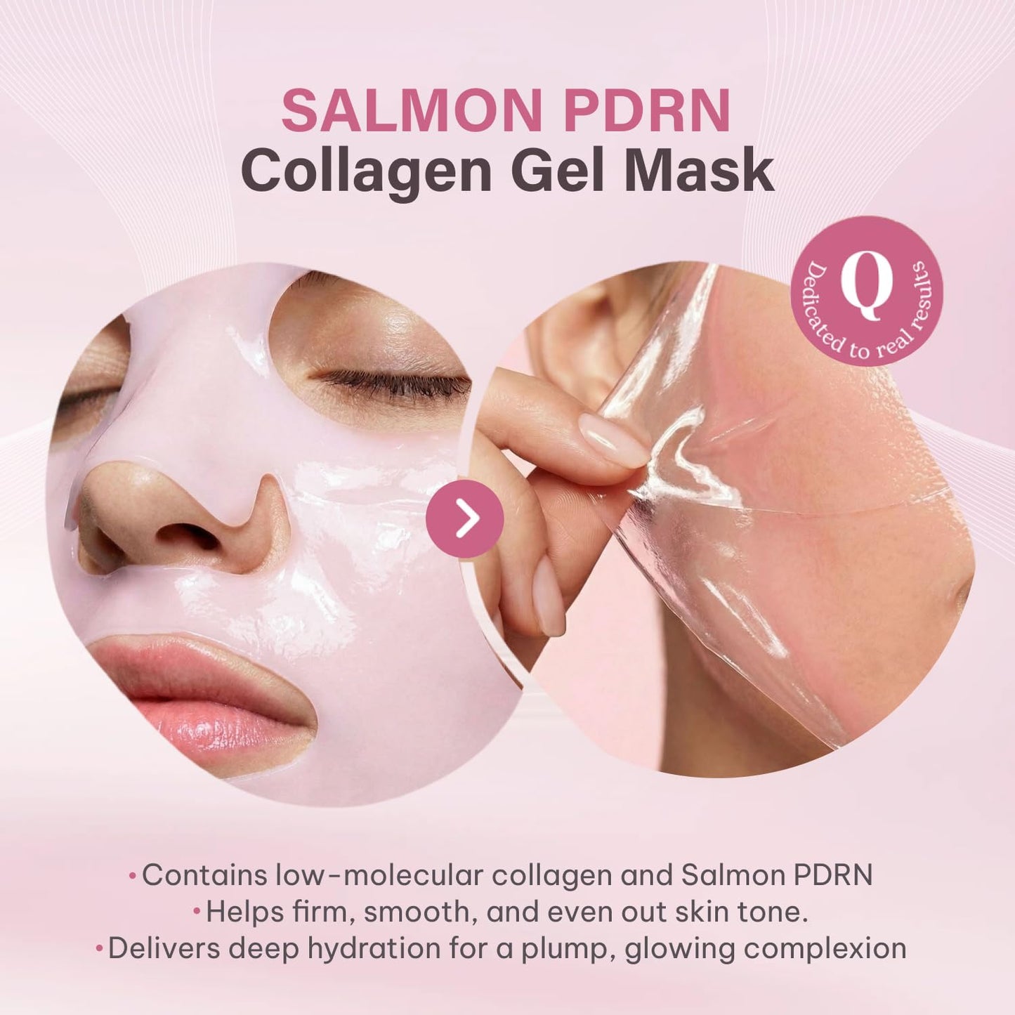 HOTQuasi Salmon PDRN Collagen Mask – Korean Skin care Gel Face Mask for Hydration, Firming & Smoothing Skincare, Collagen Boost & Pore Care – 4 Masks, Non-Irritating, Natural Ingredients