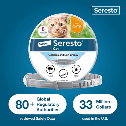 HOTSeresto Cat Vet-Recommended Flea & Tick Treatment & Prevention Collar for Cats | 8 Months Protection