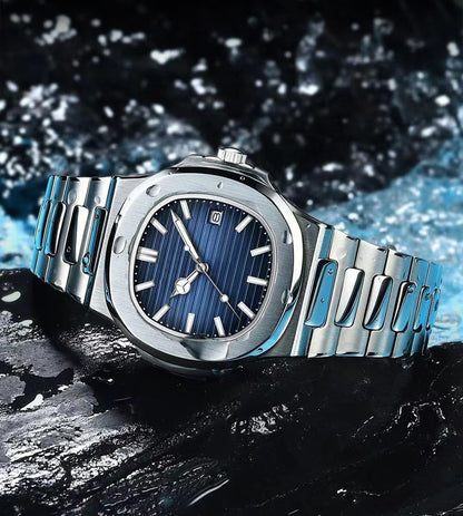 HOTBESTKANG Men Quartz Movement Watch Waterproof Luminous Men's Watch, Stainless Steel Strap Business Watches