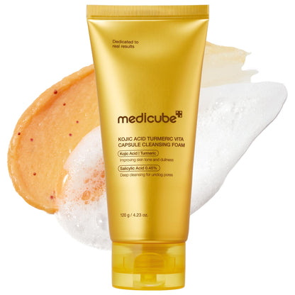 HOTmedicube Facial Cleanser PDRN Pink Glutathione Capsule Foam Cleanser | Daily Facial Cleanser for Pores - Uneven Skin Tone & Texture, Hydrating & Non-Stripping Face Wash, Korean Skincare, 4.23 oz