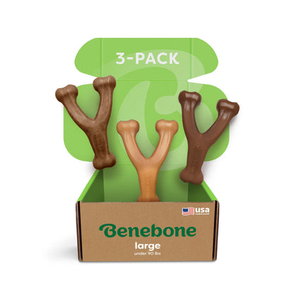 HOTBenebone Wishbone Durable Dog Chew Toy for Aggressive Chewers, Real Bacon, Made in USA, Medium