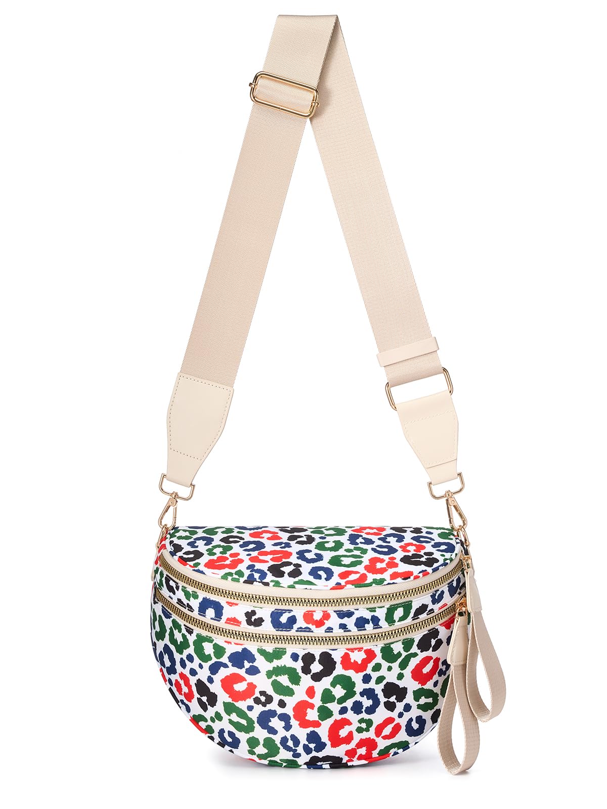 HOTPure Colour Crossbody Bag Bum Bag for Women,Spacious Purse Fanny Packs Belt Bag,Oversized Bum Bag (Colour Bum Bag-Coffee)