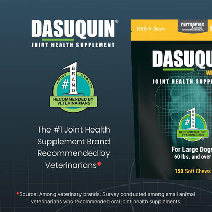 HOTNutramax Dasuquin MSM Joint Supplement for Large Dogs, Soft Chews, 150ct | Glucosamine and Chondroitin, ASU, MSM, Supports Healthy Joints, For Dogs Over 60 lbs, All Ages, Soft Chews