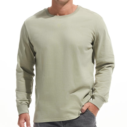 HOTVEIISAR Men's Heavy Weight Crew Neck T-Shirt Mens Premium Cotton Tee - Pre Shrunk S-3XL