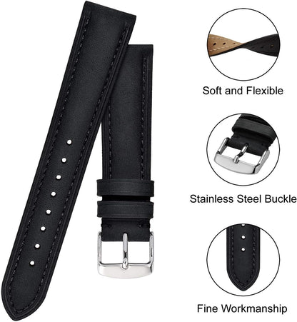 HOTBISONSTRAP Watch Strap, Vintage Leather Replacement Bracelet, Band Width-14mm 15mm 16mm 17mm 18mm 19mm 20mm 21mm 22mm 23mm 24mm