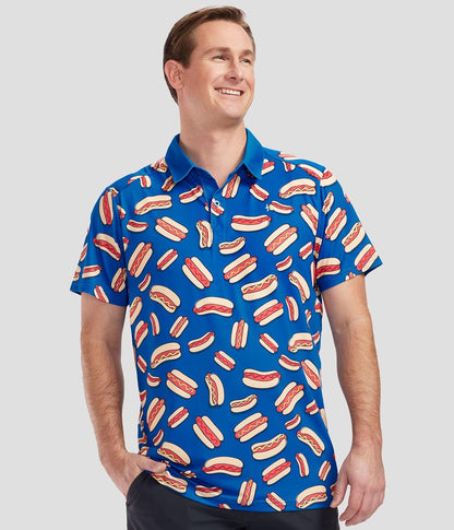HOTTipsy Elves Men’s Golf Polo Shirt - Moisture Wicking, Stretch Fabric, Athletic Fit - Performance Polo