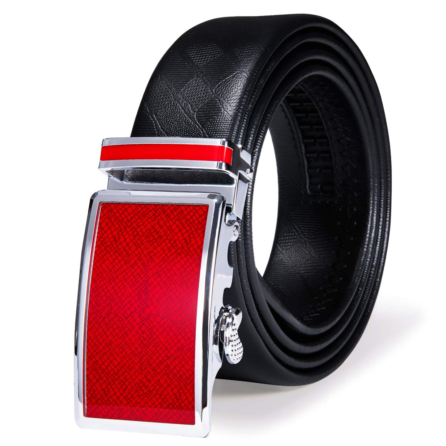 HOTDubulle Designer Mens Belts, Sliding Automatic Buckle Ratchet Dress Belt TOP Genuine Leather Strap Gifts