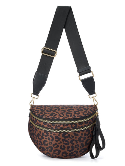 HOTPure Colour Crossbody Bag Bum Bag for Women,Spacious Purse Fanny Packs Belt Bag,Oversized Bum Bag (Colour Bum Bag-Black)