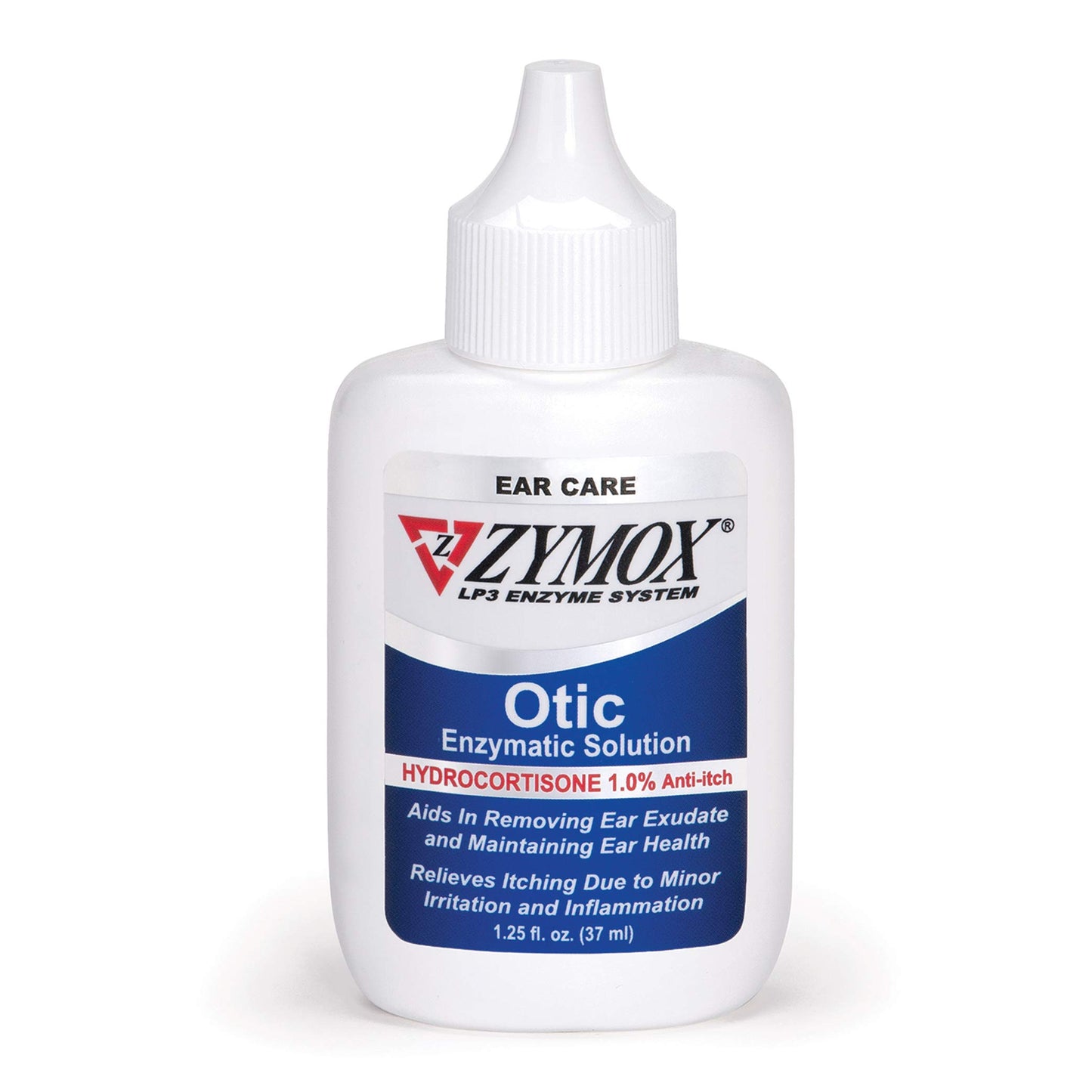 HOTZymox Otic Enzymatic Solution for Dogs and Cats to Soothe Ear Infections with 1% Hydrocortisone for Itch Relief, 1.25oz | with 1% Hydrocortisone for Itch Relief, 1.25oz