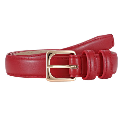 HOTJASGOOD Women Leather Belt Fashion Ladies Leather Waist Belt for Pants Jeans Dress with Gold Buckle