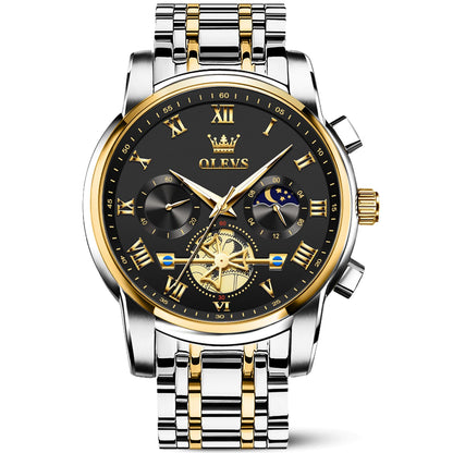 HOTOLEVS Watches Men Waterproof Luxury Big Face Mens Watch Stainless Steel Quartz Analog Dress Watches for Men Luminous Multifunction Man Watch Relojes De Hombre