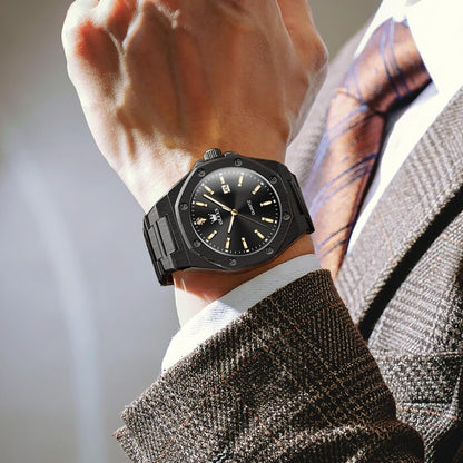 HOTOLEVS Mens Watches Octagonal Luxury Stainless Steel Dress Watches for Men Quartz Analog Large Face Luminous Relojes para Hombres