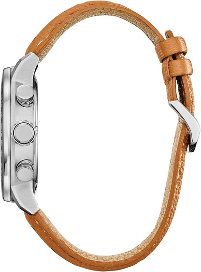 HOTCitizen Eco-Drive Star Wars Men's Watch, Stainless Steel with Orange Leather Strap, Rebel Pilot, Silver-Tone, 44mm (Model: CA4478-56L)