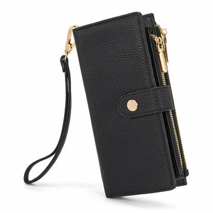 HOTMontana West Women's Wristlet Wallets, Card Cases & Money Organizers Large Phone Wristlet Wallets for Women Minimalist Credit Card Clutch Wallet Ladies Female with Double Zipper Purses and ID Window